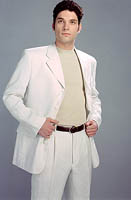 high class fashionable mens suiting made from linen flax